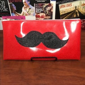 Rare NWOT Julie Mollo Mustache Clutch